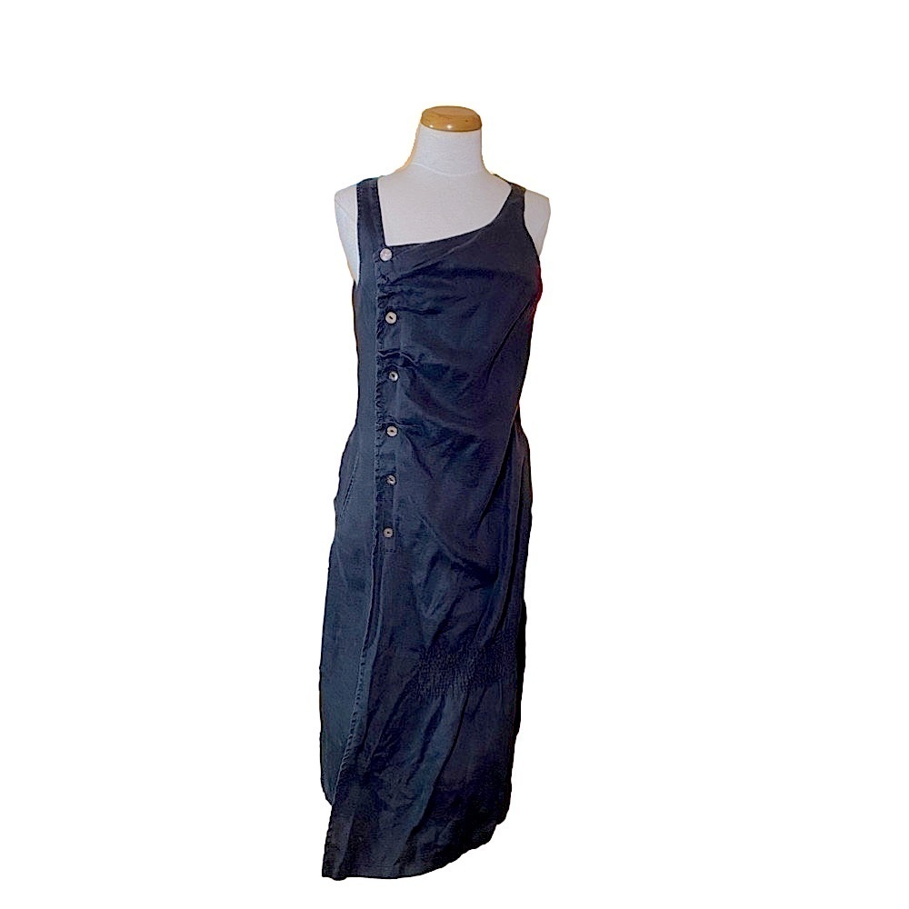 🌹Animale🌹 Linen Asymmetrical Sleeveless Button Up Dress